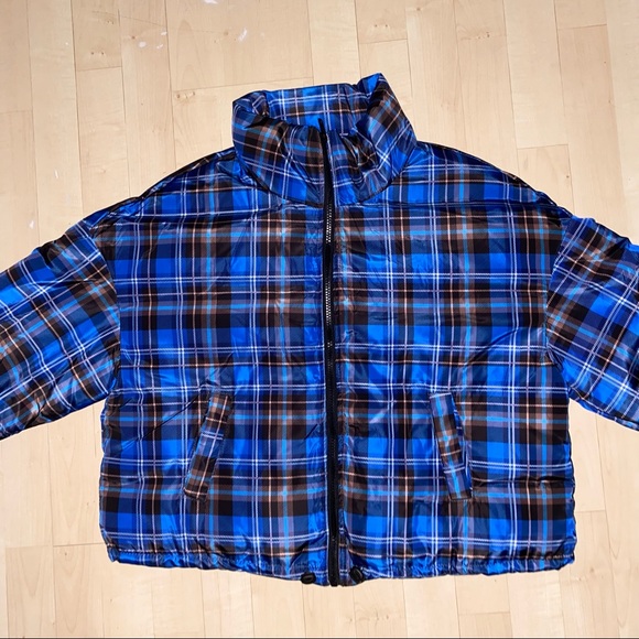 Blue plaid puffer - Picture 2 of 2